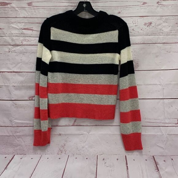 Rag & Bone 100% Cashmere Sweater Size XXS Black White Pink Gray - Picture 2 of 4